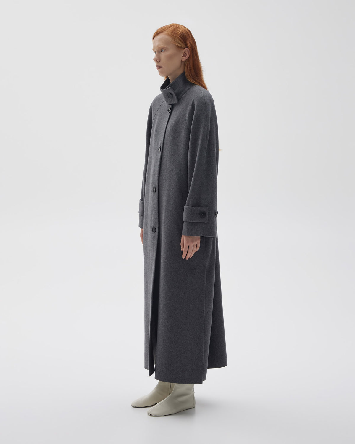 MAXI WOOL COAT WITH HIGH COLLAR