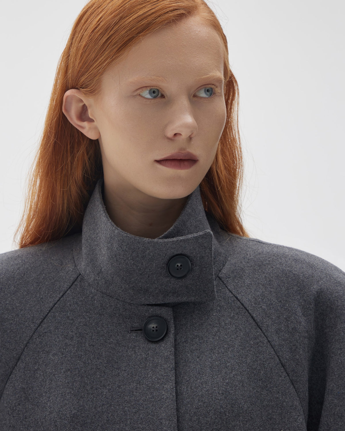 MAXI WOOL COAT WITH HIGH COLLAR