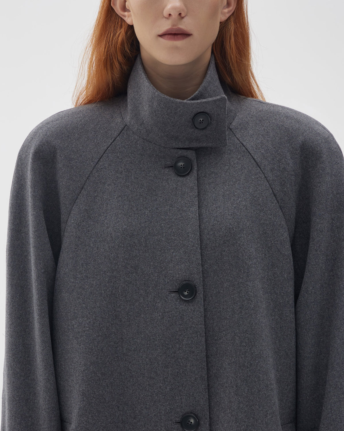 MAXI WOOL COAT WITH HIGH COLLAR