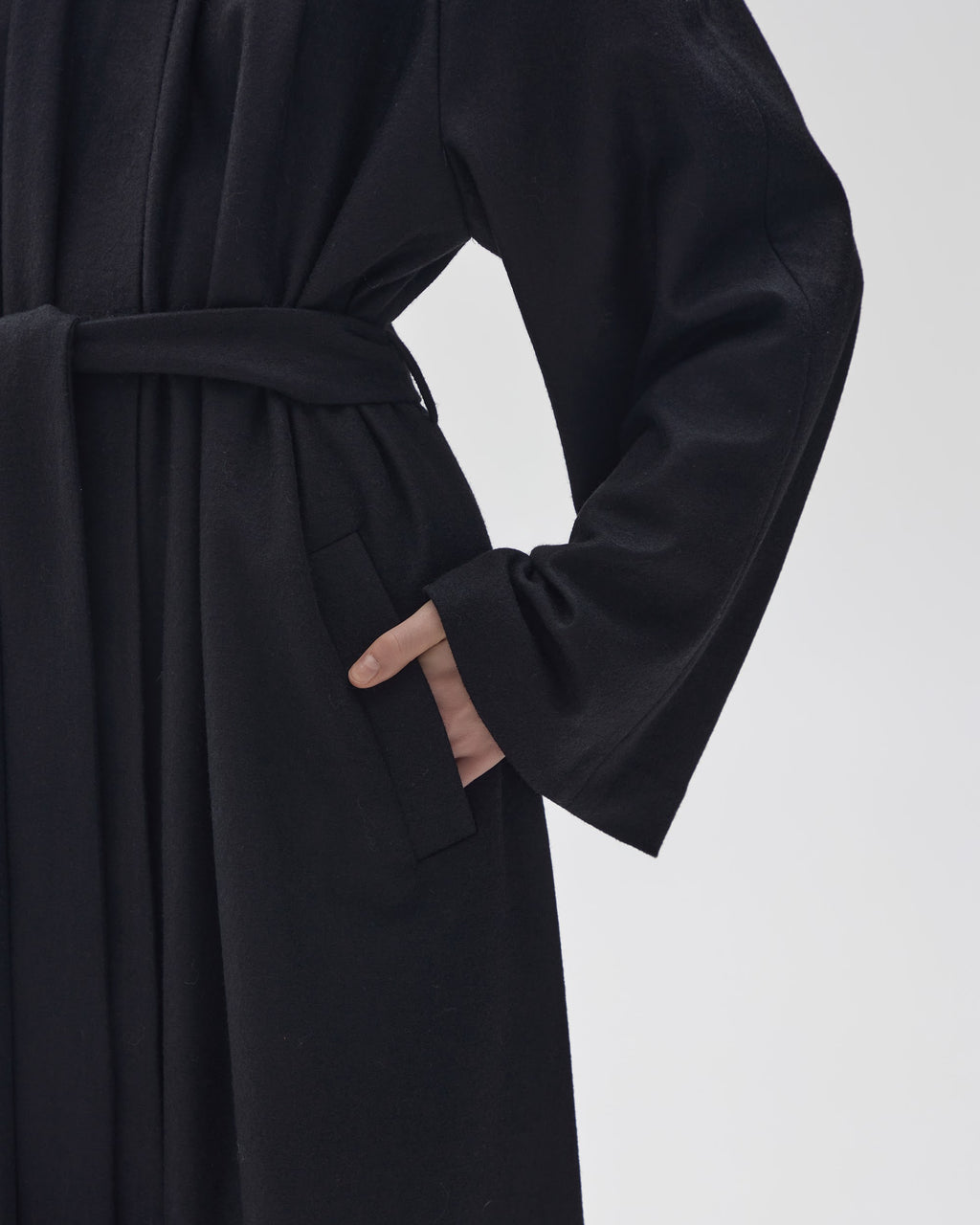 KIMONO MAXI COAT IN MERINO WOOL