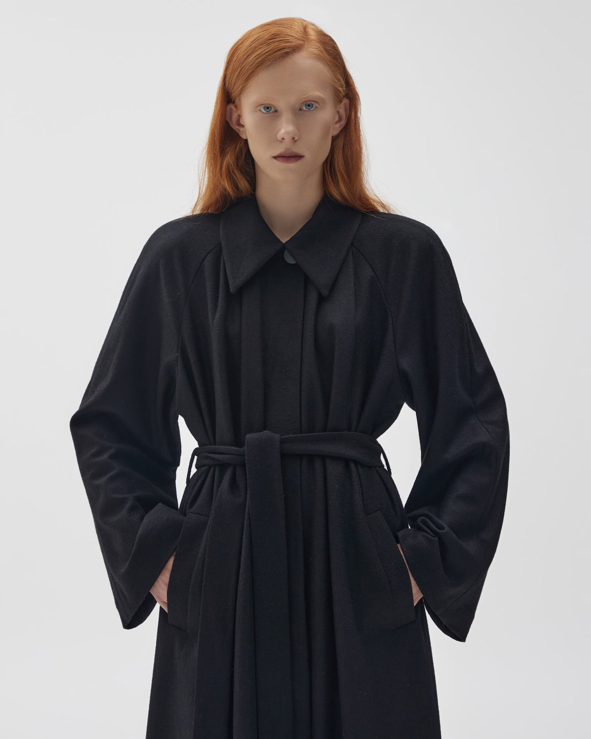 KIMONO MAXI COAT IN MERINO WOOL