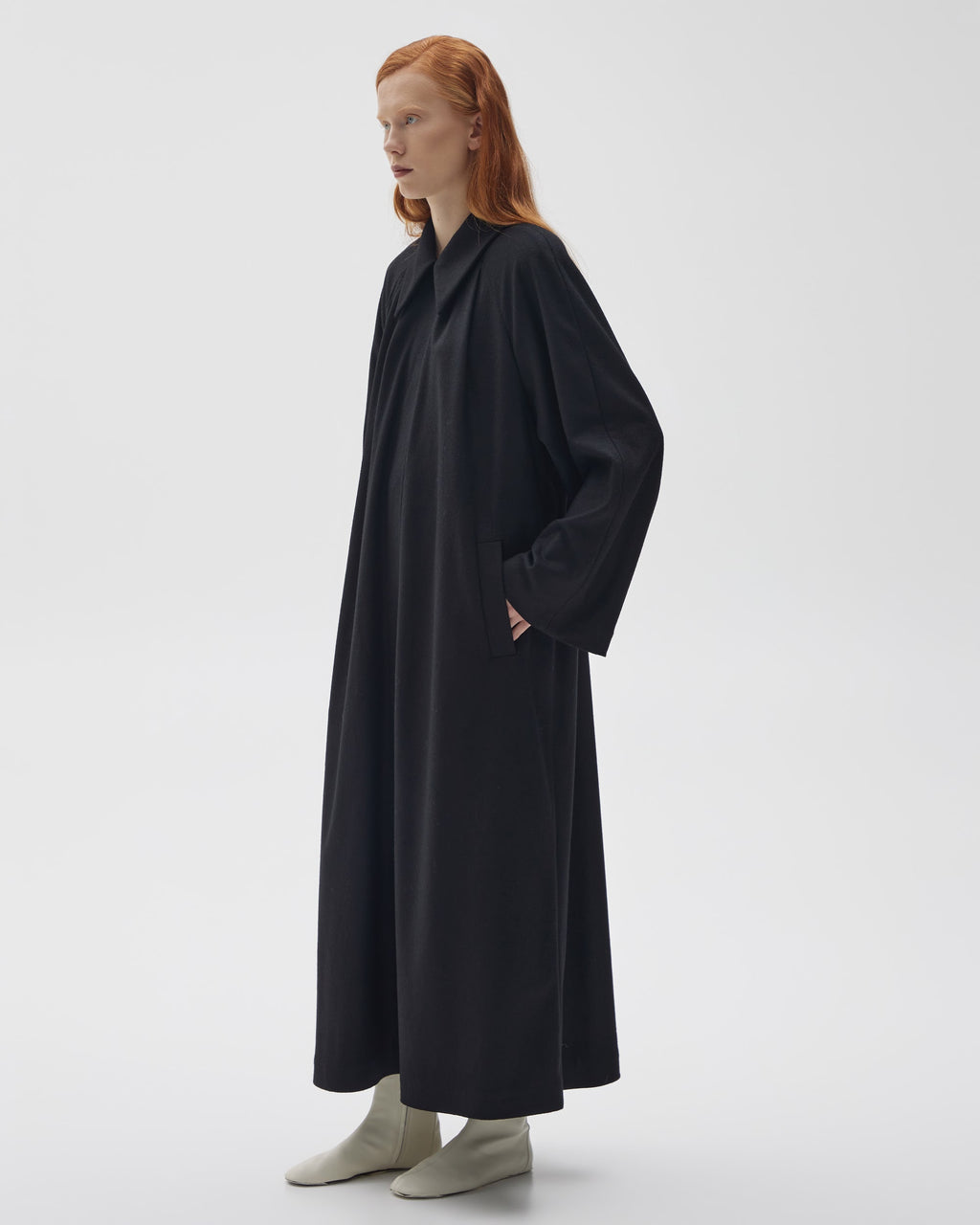 KIMONO MAXI COAT IN MERINO WOOL