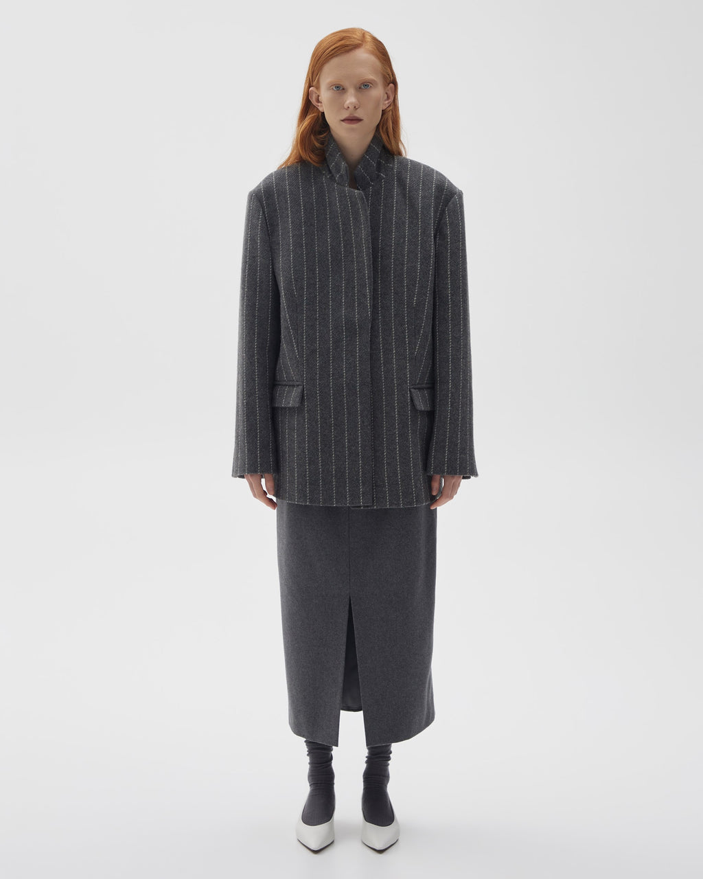 Low-Rise Wool Midi Skirt